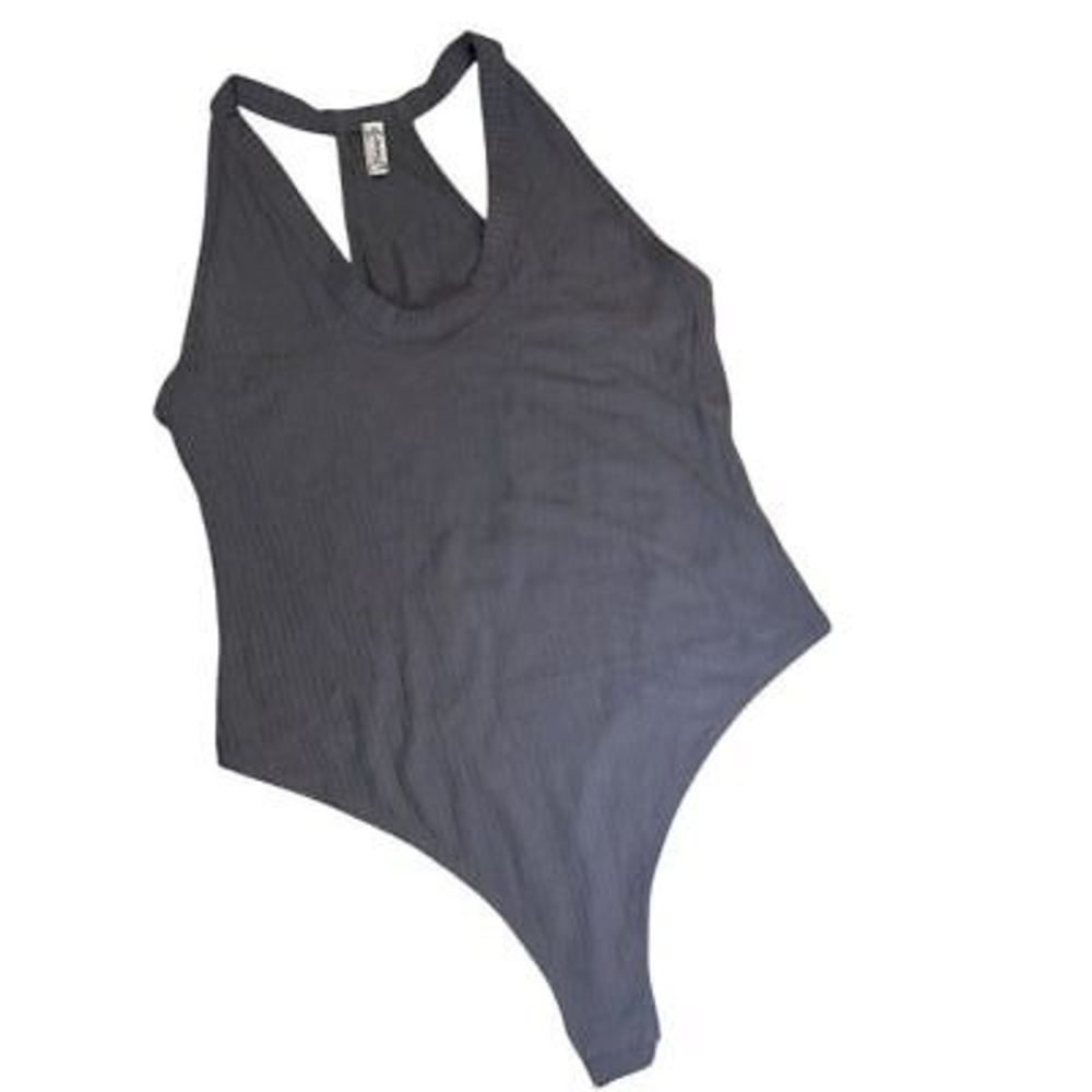 Free People Gray Ribbed Bodysuit - Picture 6 of 8